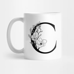 Letter C Monogram - Floral Initial Mug